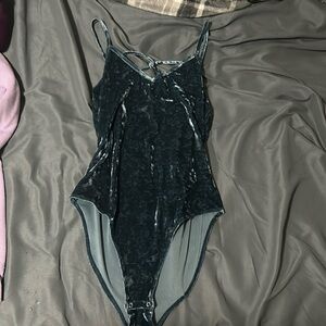 Blue velvet body suit NEVER WORN!!